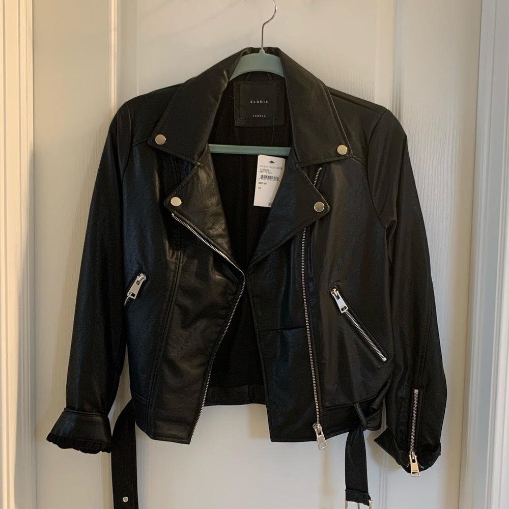 Faux leather biker jacket